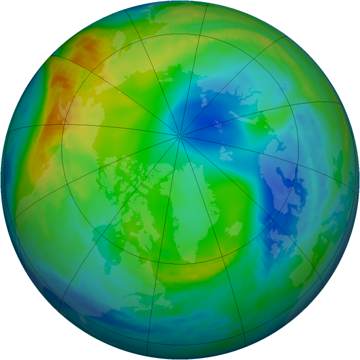 Arctic ozone map for 30 November 1982